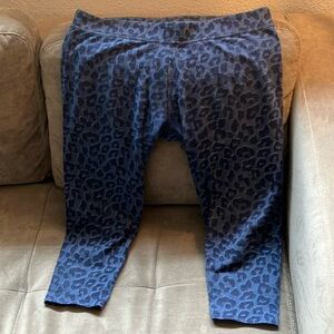 Pact capris blue leopard print leggings XL